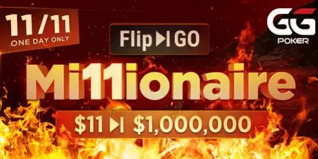 HASTA $1.000.000 DISPONIBLES EN EL FLIP & GO MILLIONAIRE DE GGPOKER POR SÓLO $11